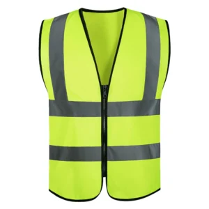 Four zipper style,Reflective vest, construction site, environmental sanitation, traffic, yellow reflective vest, multiple pocket