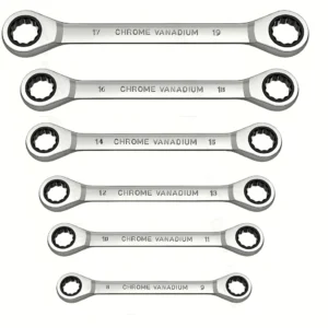 1 Piece Double-Head Ring Ratchet Spanner Set Chrome  Auto Repair Tool for Mechanical Work