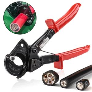Ratcheting Cable Cutter Tool Heavy Duty Aluminum Copper For Cutting Electrical Wire