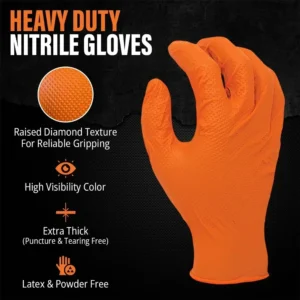 Orange Nitrile Gloves