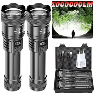 Flashlight Zoomable Torch with LCD Display Hand Light Outdoor Wilderness Camping