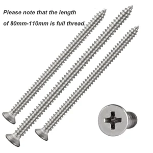stainless steel flat head tapping screw