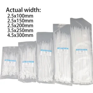 Self-Locking Nylon Cable Tie Set Plastic Zip Tie Wider