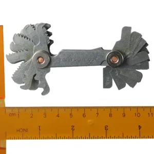 Stainless Steel Screw Thread Pitch Gauge 55 Degree & 60 Degree 52Pcs Measuring Tool Metric & Imperial Thread Measuring Gage